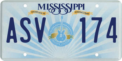MS license plate ASV174