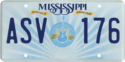 MS license plate ASV176