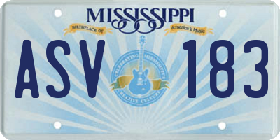 MS license plate ASV183