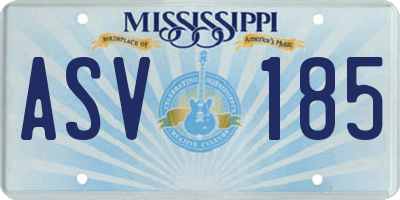 MS license plate ASV185