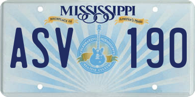 MS license plate ASV190