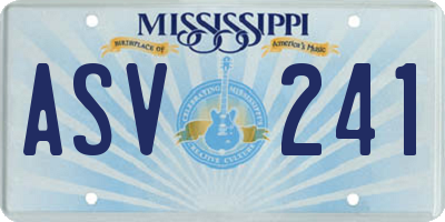 MS license plate ASV241