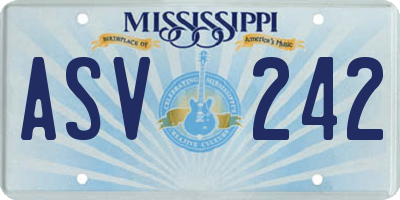 MS license plate ASV242