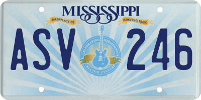 MS license plate ASV246