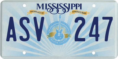 MS license plate ASV247