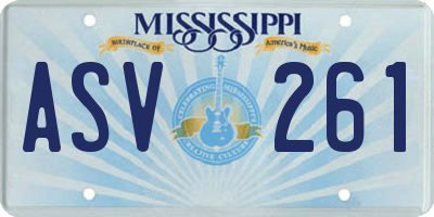 MS license plate ASV261