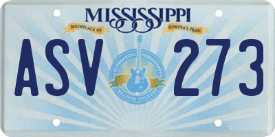 MS license plate ASV273
