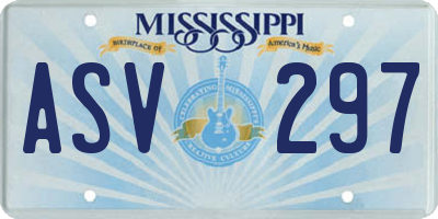 MS license plate ASV297