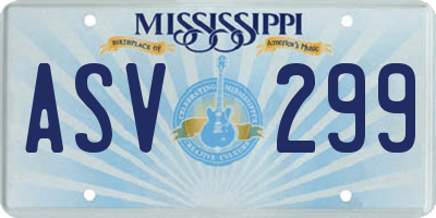 MS license plate ASV299