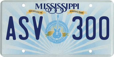MS license plate ASV300