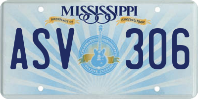 MS license plate ASV306