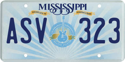 MS license plate ASV323