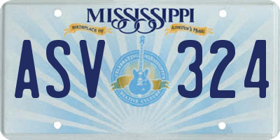 MS license plate ASV324