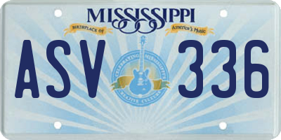 MS license plate ASV336