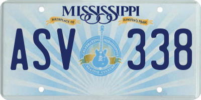 MS license plate ASV338