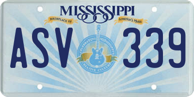 MS license plate ASV339