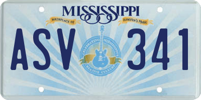 MS license plate ASV341
