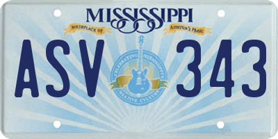 MS license plate ASV343
