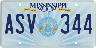 MS license plate ASV344