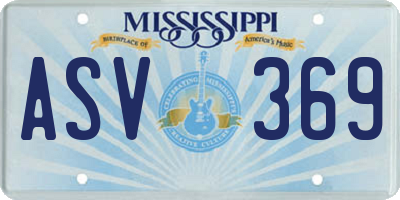 MS license plate ASV369