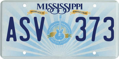 MS license plate ASV373