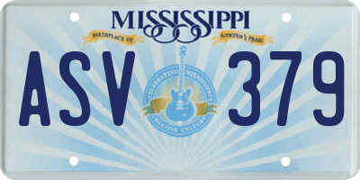 MS license plate ASV379