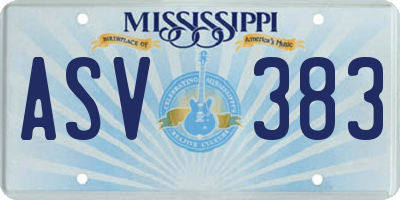 MS license plate ASV383