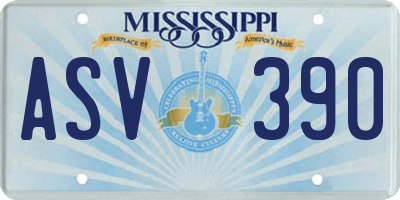 MS license plate ASV390