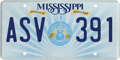 MS license plate ASV391