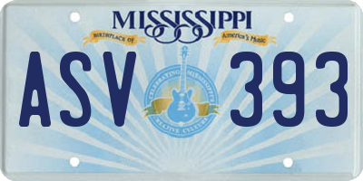 MS license plate ASV393