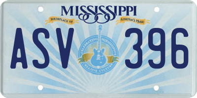 MS license plate ASV396