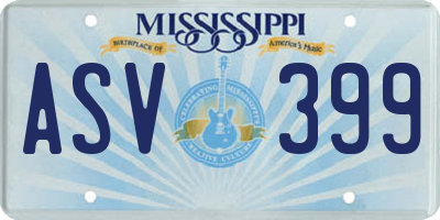 MS license plate ASV399