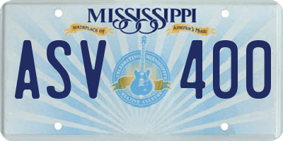 MS license plate ASV400