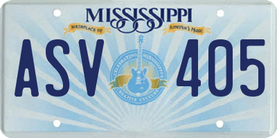 MS license plate ASV405