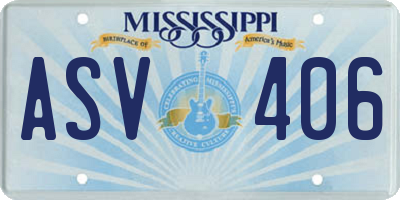 MS license plate ASV406