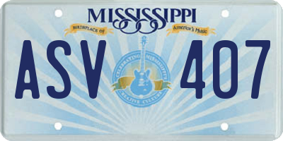 MS license plate ASV407