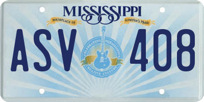 MS license plate ASV408