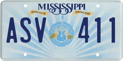 MS license plate ASV411