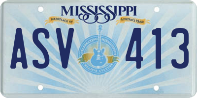 MS license plate ASV413