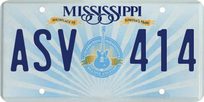 MS license plate ASV414