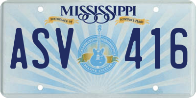 MS license plate ASV416