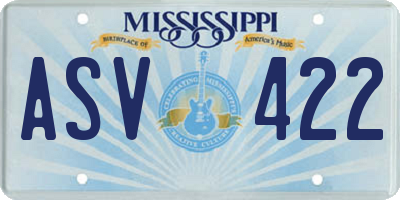 MS license plate ASV422