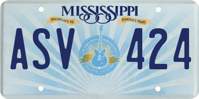 MS license plate ASV424