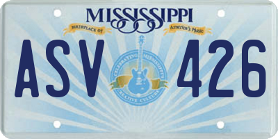 MS license plate ASV426