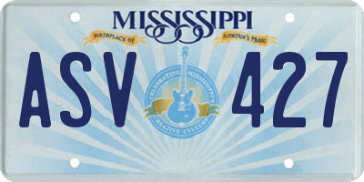 MS license plate ASV427