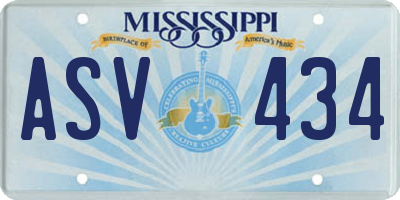 MS license plate ASV434
