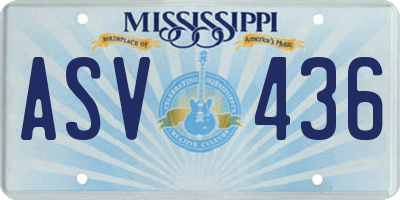 MS license plate ASV436