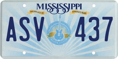 MS license plate ASV437