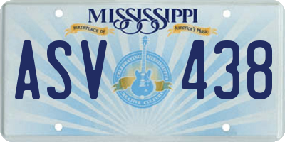 MS license plate ASV438
