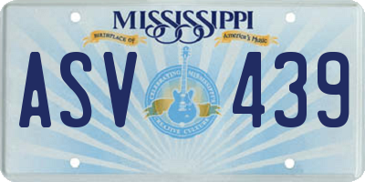 MS license plate ASV439